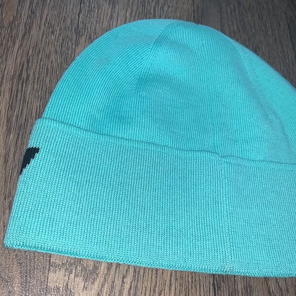 Givenchy Adult Unisex Split Logo Wool Beanie in Turquoise w black font, preloved - Picture 10 of 17